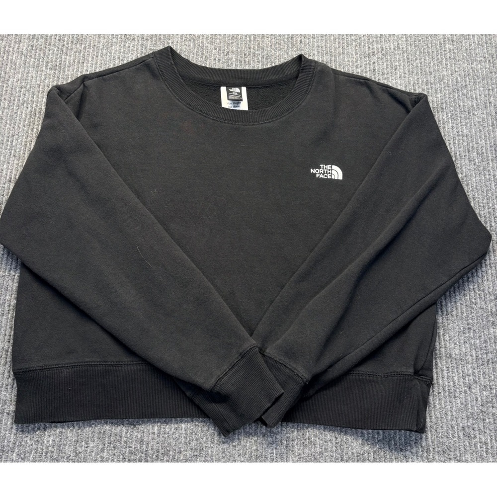 The North Face Womens Circular Design Cropped Sweatshirt Black Size M NF0A7UNN